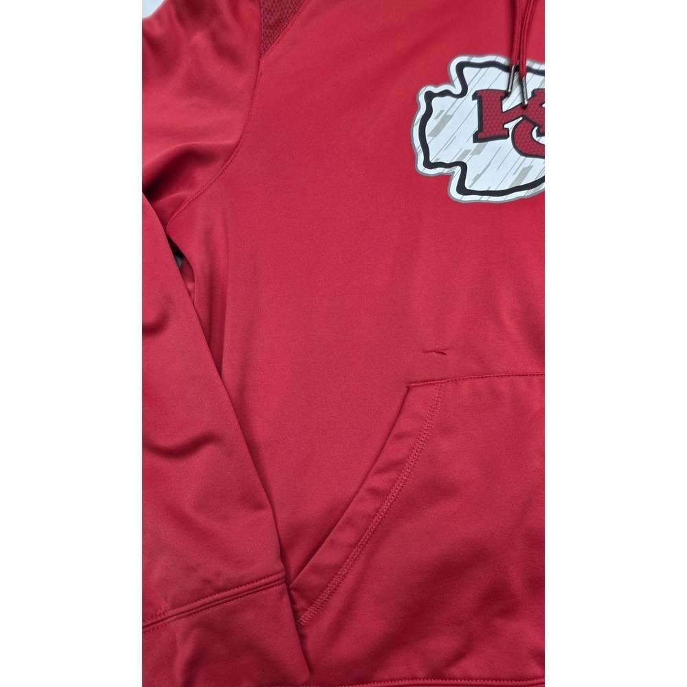 Majestic Thermabase Kansas City Chiefs Red Fleece Hoodie Size Large - Picture 2 of 8
